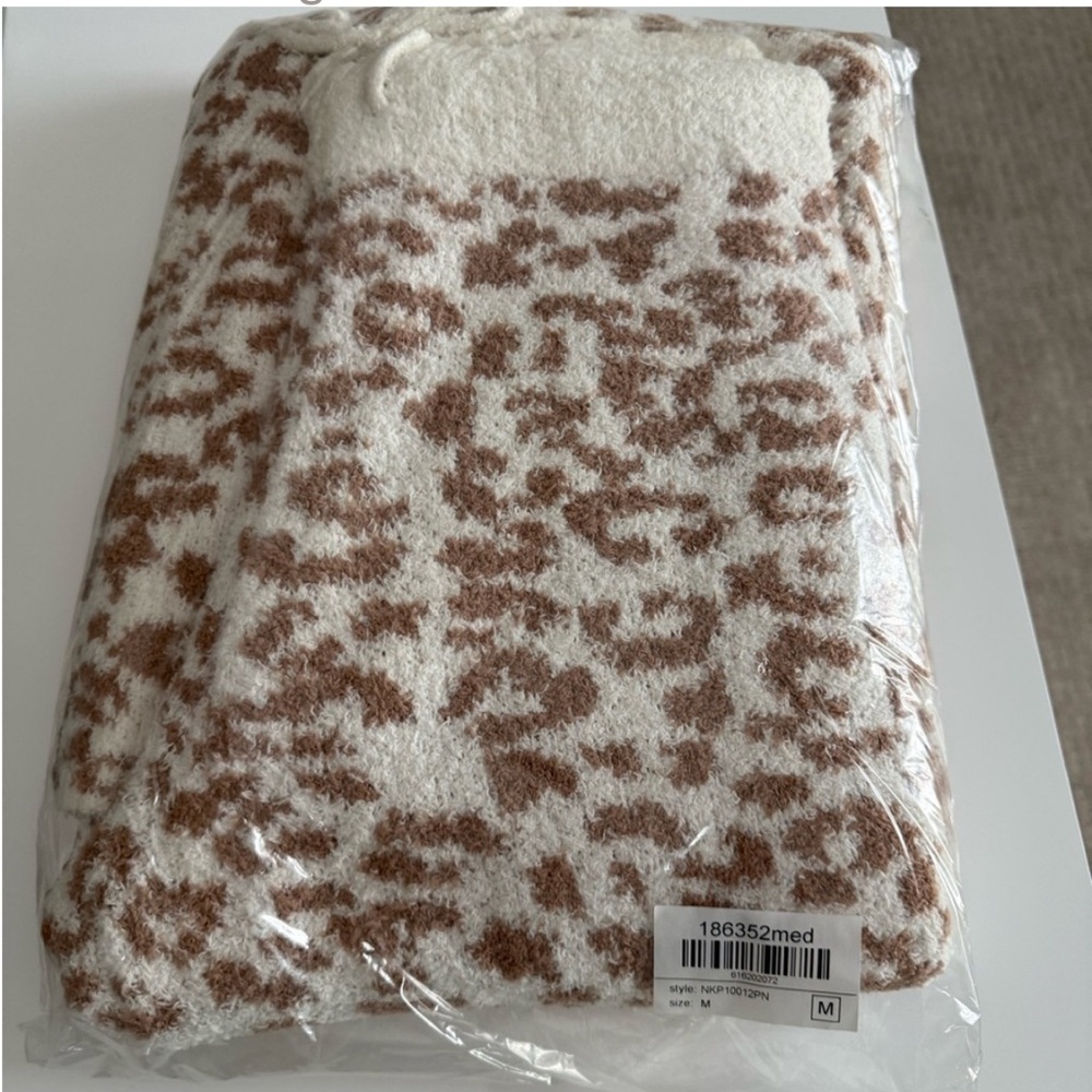 Pink Lily and Leopard Print Fuzzy lounge pants